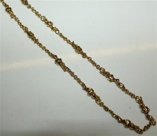 18ct gold nugget and jump-ring necklace (approx 47grams)